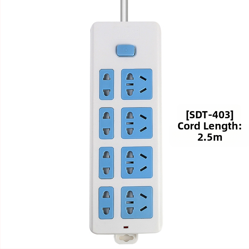 Maitinimo juostelė su nepriklausomu jungikliu, 3 kištukai, 10A, 100–250V, 2500W