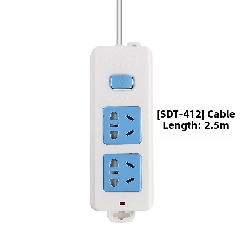 Maitinimo juostelė su nepriklausomu jungikliu, 3 kištukai, 10A, 100–250V, 2500W