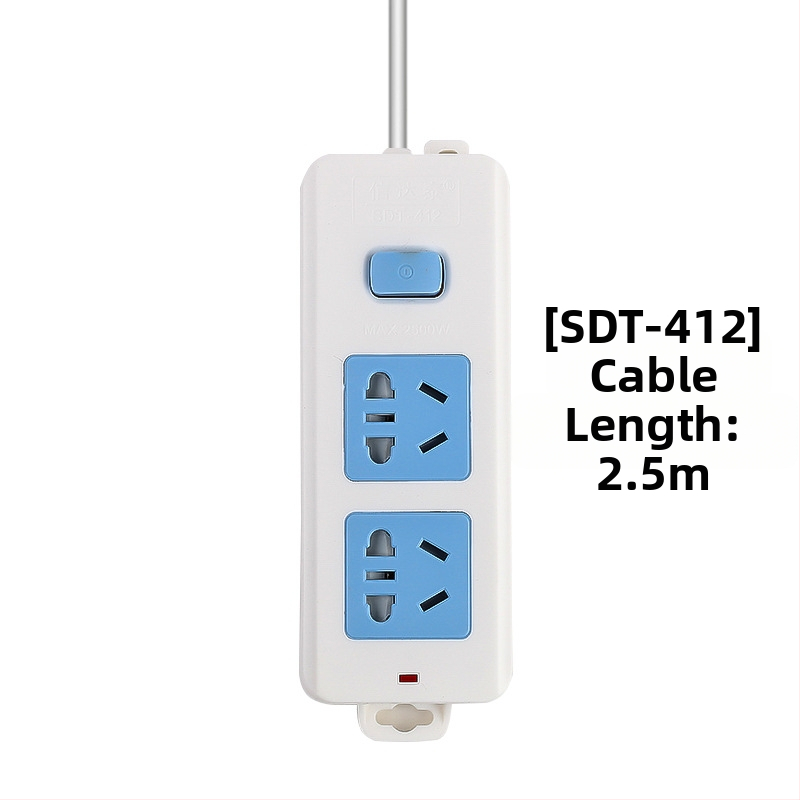 Maitinimo juostelė su nepriklausomu jungikliu, 3 kištukai, 10A, 100–250V, 2500W