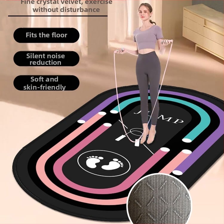 Saltea de yoga cu model geometric, groasă, absorbție a șocurilor, antiaderentă, izolare fonică; material: mătase