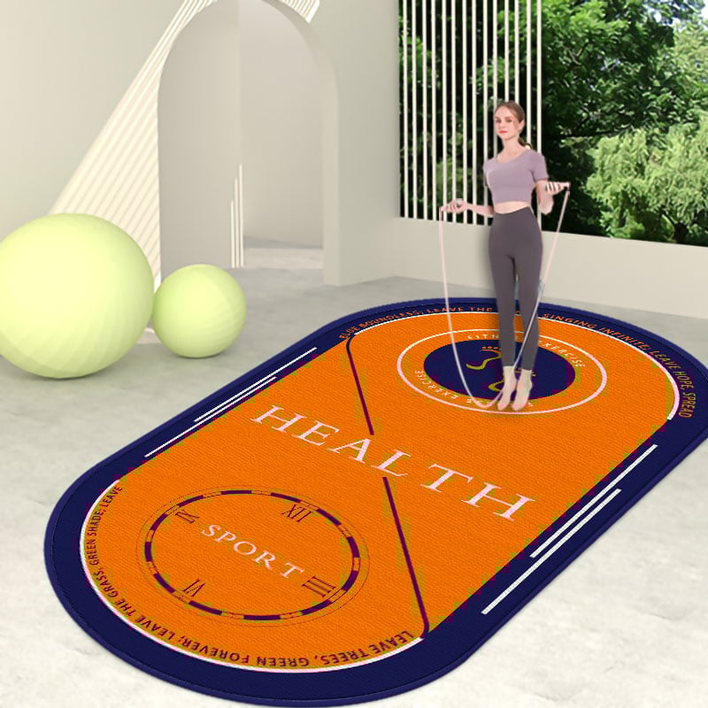 Saltea de yoga cu model geometric, groasă, absorbție a șocurilor, antiaderentă, izolare fonică; material: mătase