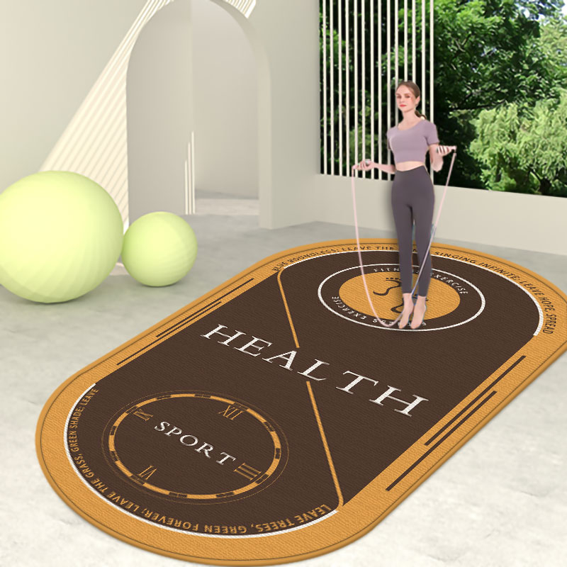 Saltea de yoga cu model geometric, groasă, absorbție a șocurilor, antiaderentă, izolare fonică; material: mătase