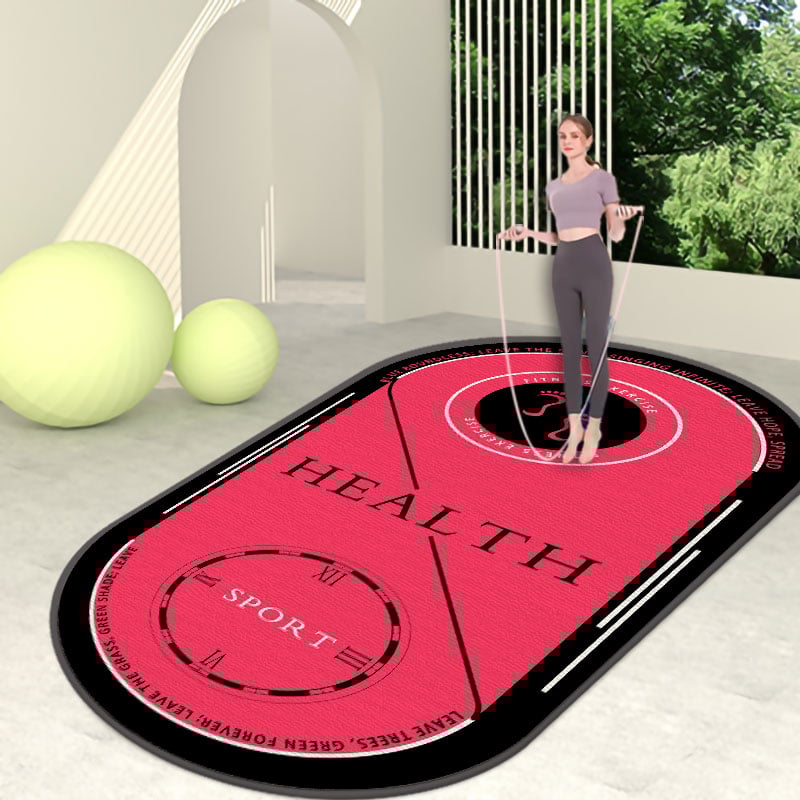 Saltea de yoga cu model geometric, groasă, absorbție a șocurilor, antiaderentă, izolare fonică; material: mătase