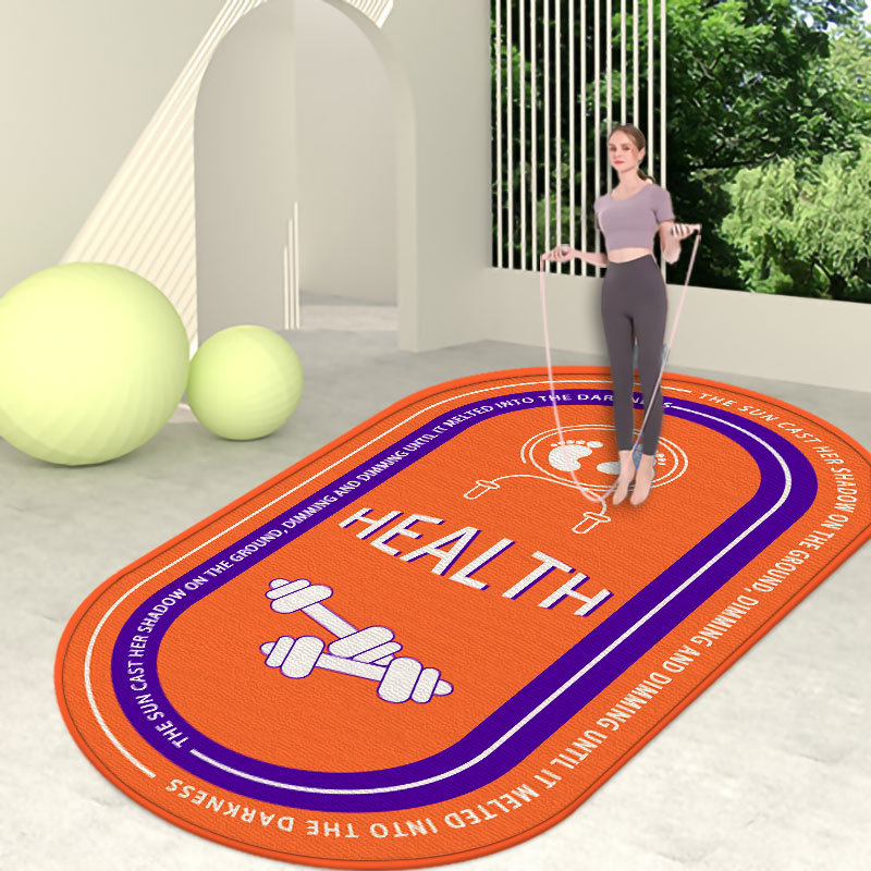 Saltea de yoga cu model geometric, groasă, absorbție a șocurilor, antiaderentă, izolare fonică; material: mătase