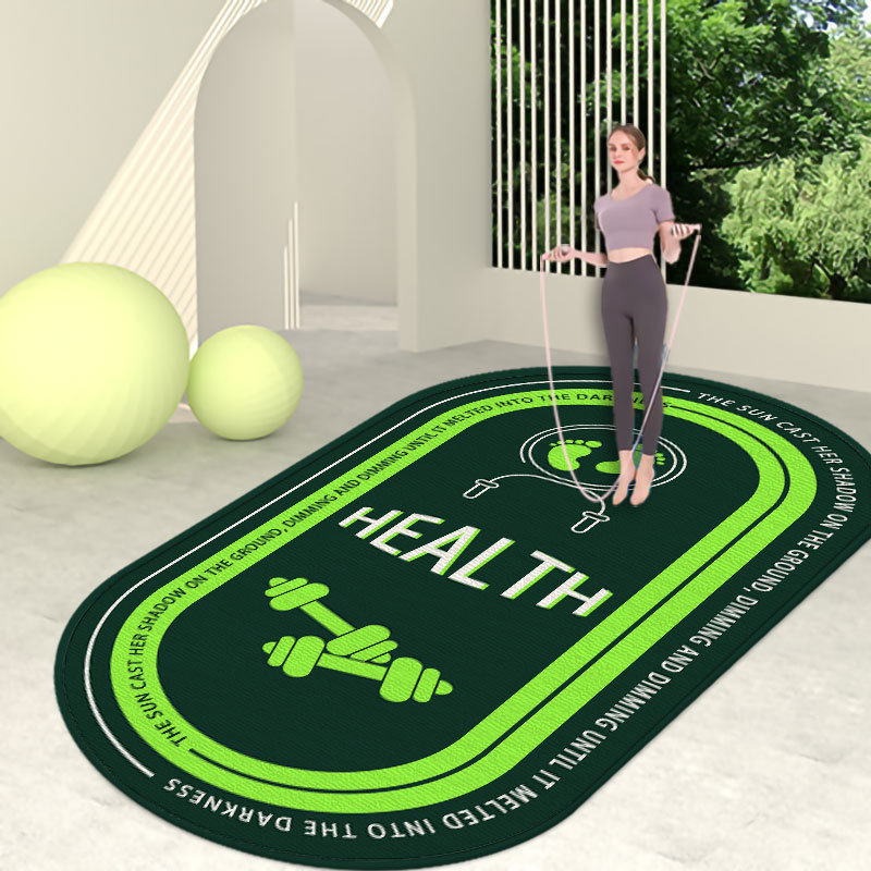 Saltea de yoga cu model geometric, groasă, absorbție a șocurilor, antiaderentă, izolare fonică; material: mătase