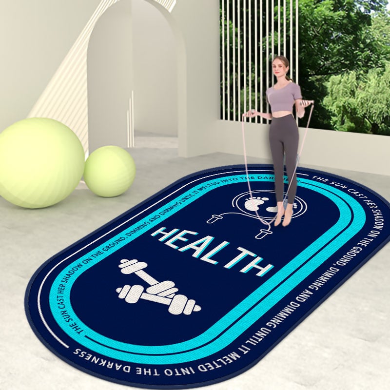 Saltea de yoga cu model geometric, groasă, absorbție a șocurilor, antiaderentă, izolare fonică; material: mătase