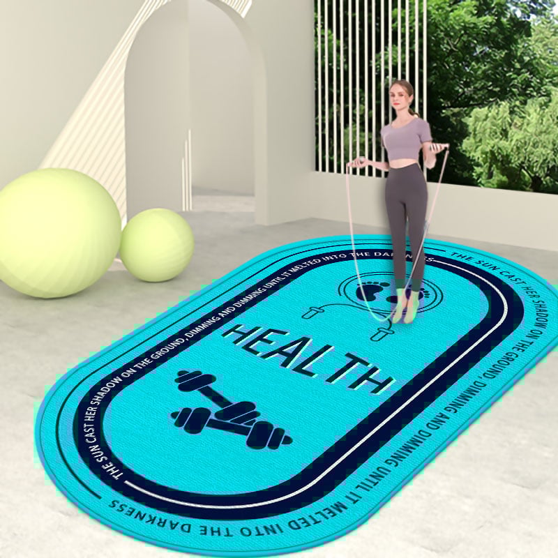 Saltea de yoga cu model geometric, groasă, absorbție a șocurilor, antiaderentă, izolare fonică; material: mătase