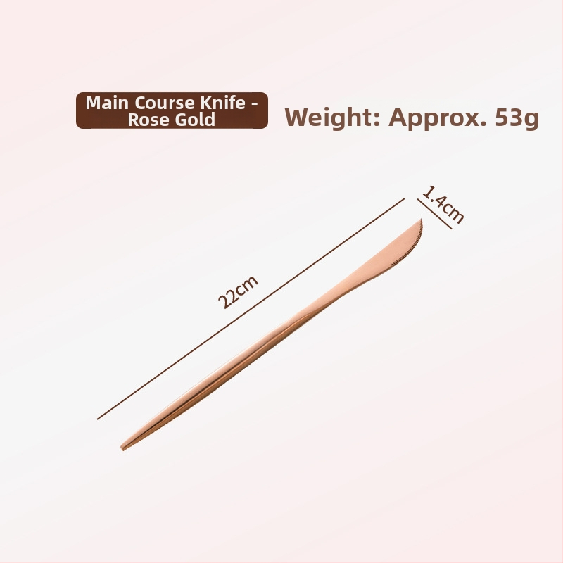 Thread Rabbit Sada nožov, vidličiek a lyžíc z 304 nerezovej ocele — zrkadlové leštenie, jednofarebný dizajn, moderný minimalistický štýl