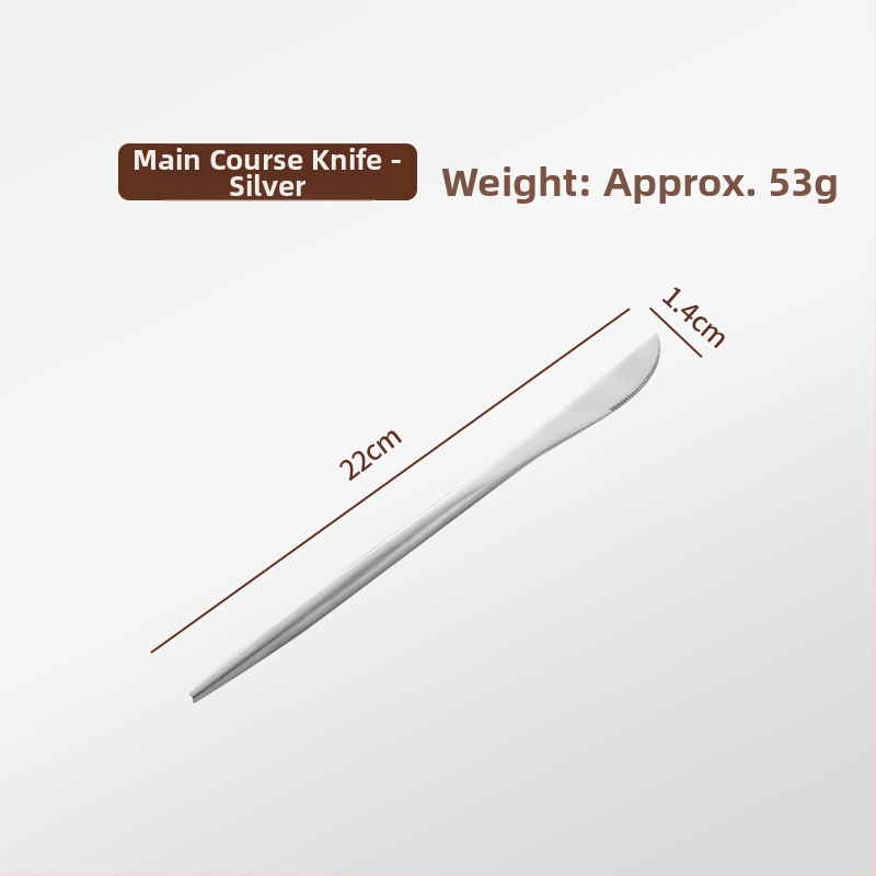 Thread Rabbit Sada nožov, vidličiek a lyžíc z 304 nerezovej ocele — zrkadlové leštenie, jednofarebný dizajn, moderný minimalistický štýl