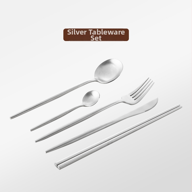 Thread Rabbit Sada nožov, vidličiek a lyžíc z 304 nerezovej ocele — zrkadlové leštenie, jednofarebný dizajn, moderný minimalistický štýl