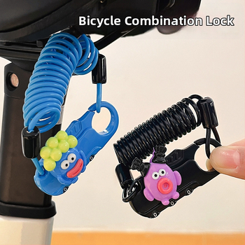 Dviratininko plieninio kabelio spyna su slaptažodžiu, mielas animacinis dizainas, svoris 1,0 kg, Amerikos stilius