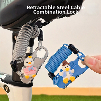 Dviratininko plieninio kabelio spyna su slaptažodžiu, mielas animacinis dizainas, svoris 1,0 kg, Amerikos stilius