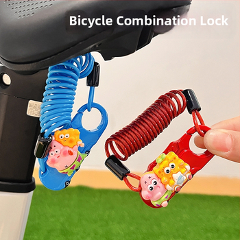 Dviratininko plieninio kabelio spyna su slaptažodžiu, mielas animacinis dizainas, svoris 1,0 kg, Amerikos stilius