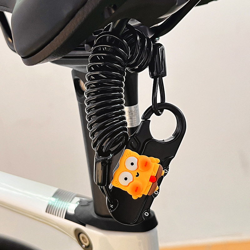 Dviratininko plieninio kabelio spyna su slaptažodžiu, mielas animacinis dizainas, svoris 1,0 kg, Amerikos stilius