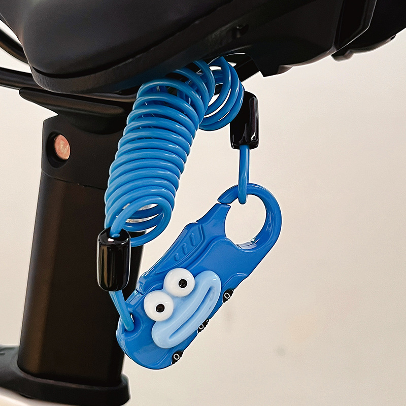 Dviratininko plieninio kabelio spyna su slaptažodžiu, mielas animacinis dizainas, svoris 1,0 kg, Amerikos stilius