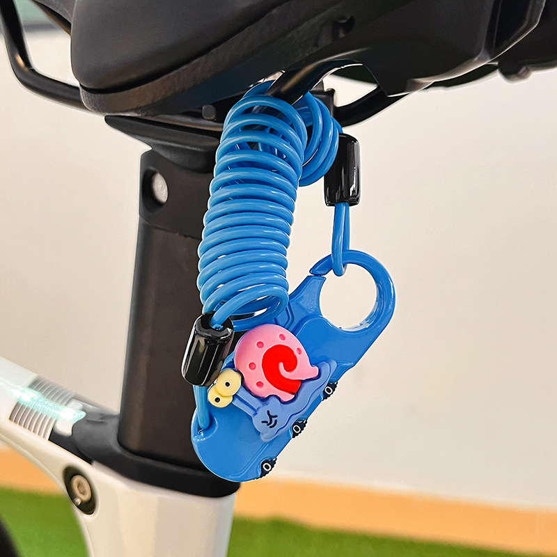 Dviratininko plieninio kabelio spyna su slaptažodžiu, mielas animacinis dizainas, svoris 1,0 kg, Amerikos stilius
