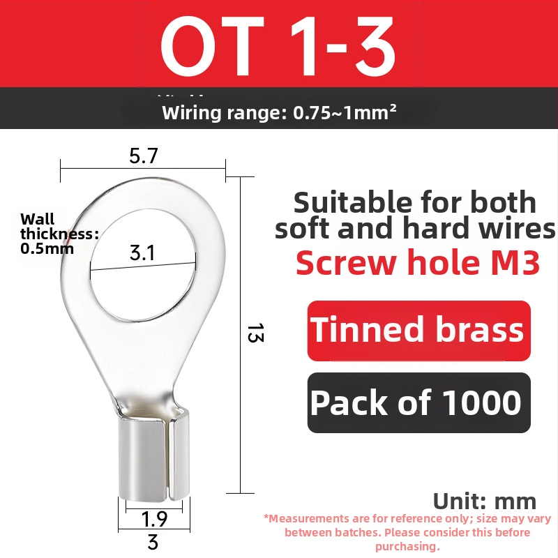 OT4-5 crimp terminal, okrugla gola glava, O-typ, otvoren nos