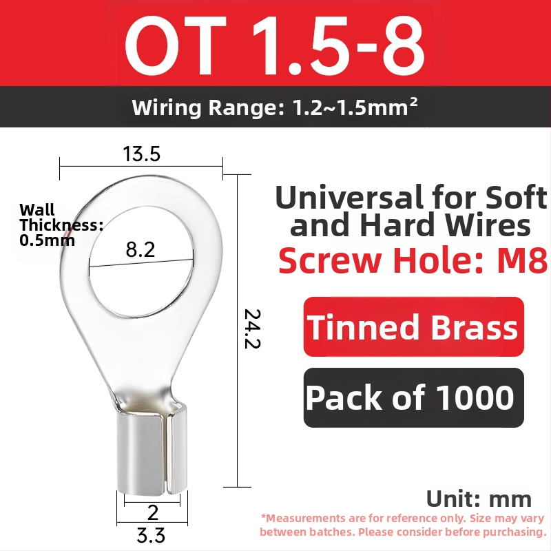 OT4-5 crimp terminal, okrugla gola glava, O-typ, otvoren nos