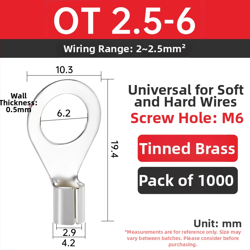 OT4-5 crimp terminal, okrugla gola glava, O-typ, otvoren nos