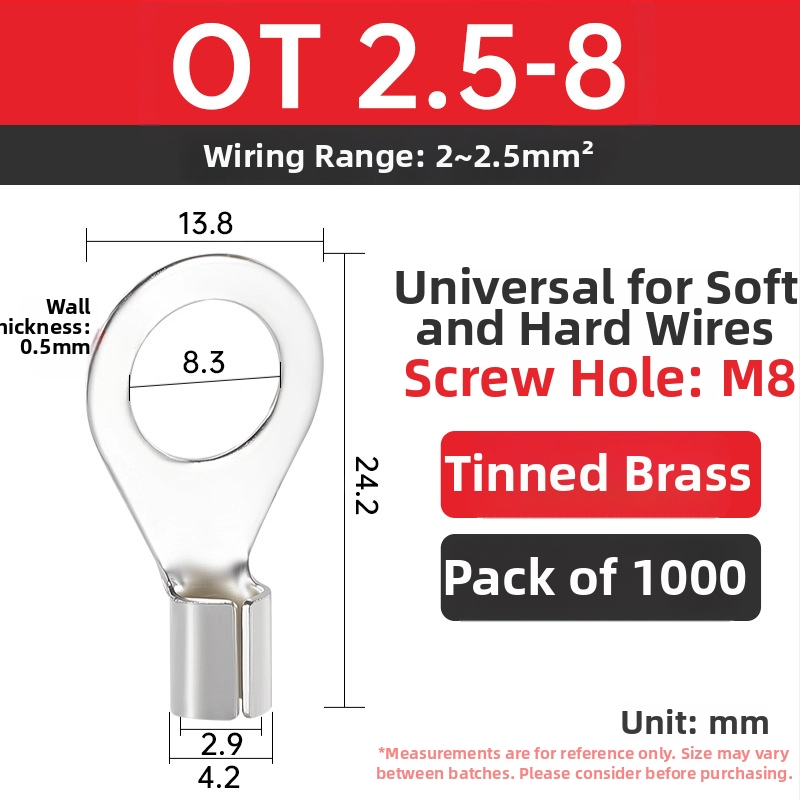 OT4-5 crimp terminal, okrugla gola glava, O-typ, otvoren nos