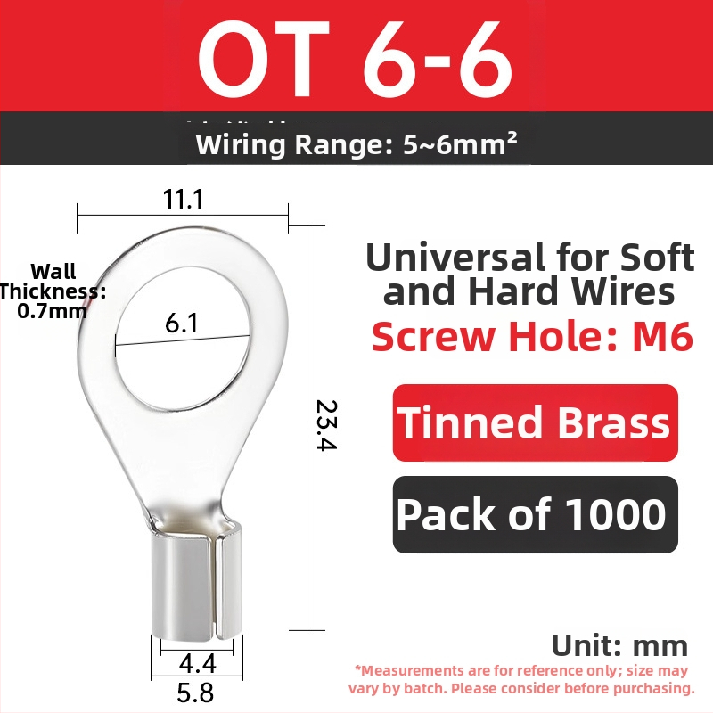 OT4-5 crimp terminal, okrugla gola glava, O-typ, otvoren nos