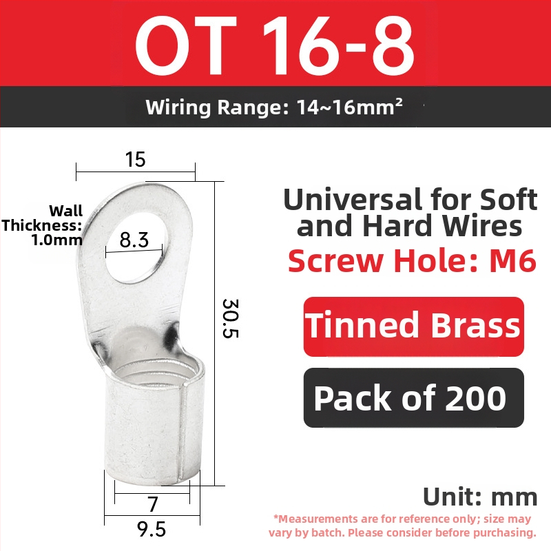 OT4-5 crimp terminal, okrugla gola glava, O-typ, otvoren nos