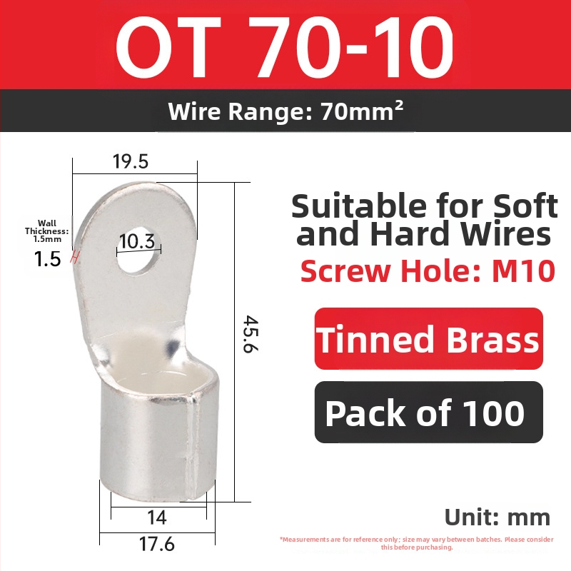OT4-5 crimp terminal, okrugla gola glava, O-typ, otvoren nos