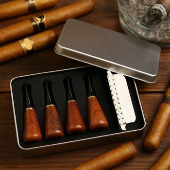 Аксесоар за филтриращ устник за пури, преносим комплект с тип циклична примка, розово дърво, 30–54 пръстена, MUXIANG