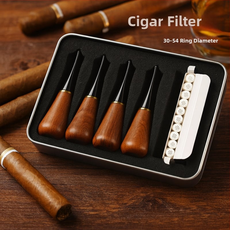 Аксесоар за филтриращ устник за пури, преносим комплект с тип циклична примка, розово дърво, 30–54 пръстена, MUXIANG