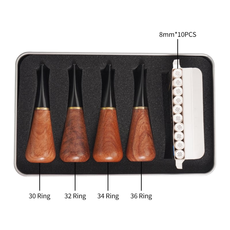 Aksesoar za cigarske filtar usta, prijenosni set tipa petlje, 30–54 prstena, ružino drvo, MUXIANG