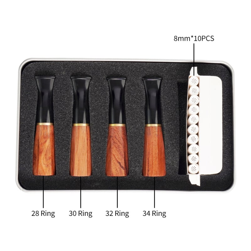 Aksesoar za cigarske filtar usta, prijenosni set tipa petlje, 30–54 prstena, ružino drvo, MUXIANG