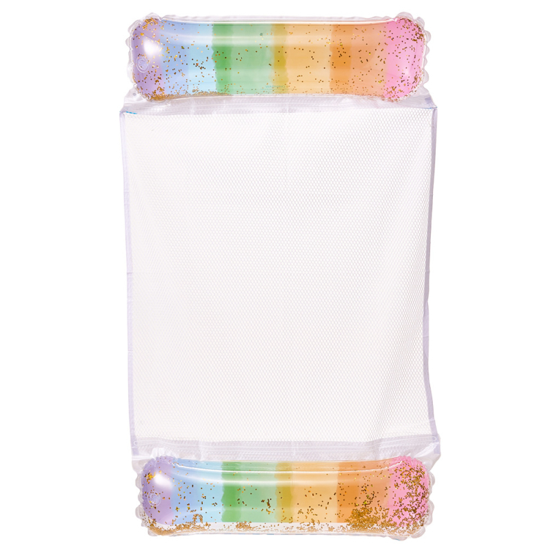 Infkelukeya φουσκωτός αιώρα με δίχτυ, πτυσσόμενη πλάτη, διπλής χρήσης ως επιπλέων καναπές/κρεβάτι για θαλάσσια διασκέδαση, φιλικό προς το περιβάλλον PVC