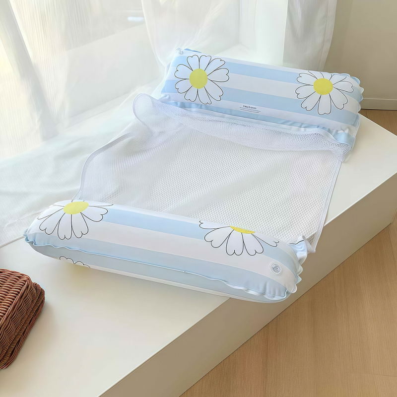 Infkelukeya φουσκωτός αιώρα με δίχτυ, πτυσσόμενη πλάτη, διπλής χρήσης ως επιπλέων καναπές/κρεβάτι για θαλάσσια διασκέδαση, φιλικό προς το περιβάλλον PVC