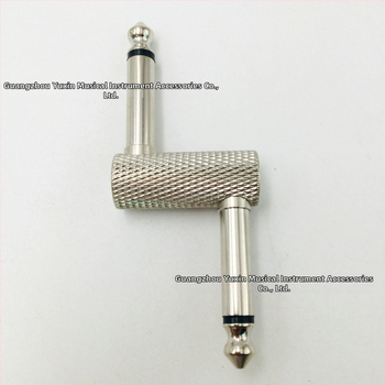 Audio adapteris 6,35 mm stereo, niķelēts metāls, modelis YX0296A, dubultais spraudnis, muzikāliem instrumentiem
