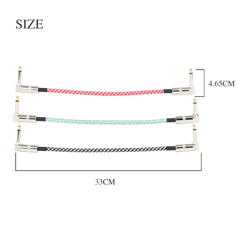Cablu pentru chitară GT-68, împletit, 3 buc., pentru chitară electrică și bas, construcție din nylon/PU/cupru