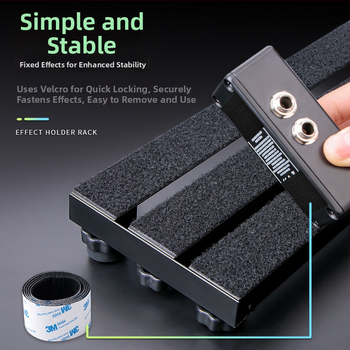 Efektpedāļu plāksne – M-VAVE, cinka sakausējums, modelis: Effect Pedal Board, pārnēsājams pedāļu statīvs gitārām