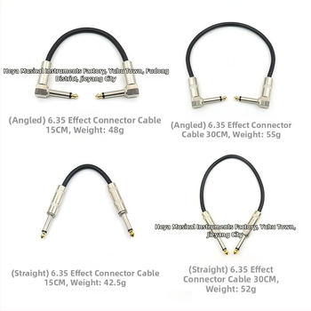 Gitāras efektu kabelis ar 6,35 mm savienotāju, viens kabelis, trokšņu samazināšana, PVC+ metāls, modelis 002