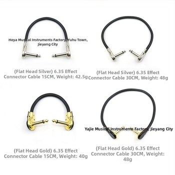 Gitāras efektu kabelis ar 6,35 mm savienotāju, viens kabelis, trokšņu samazināšana, PVC+ metāls, modelis 002