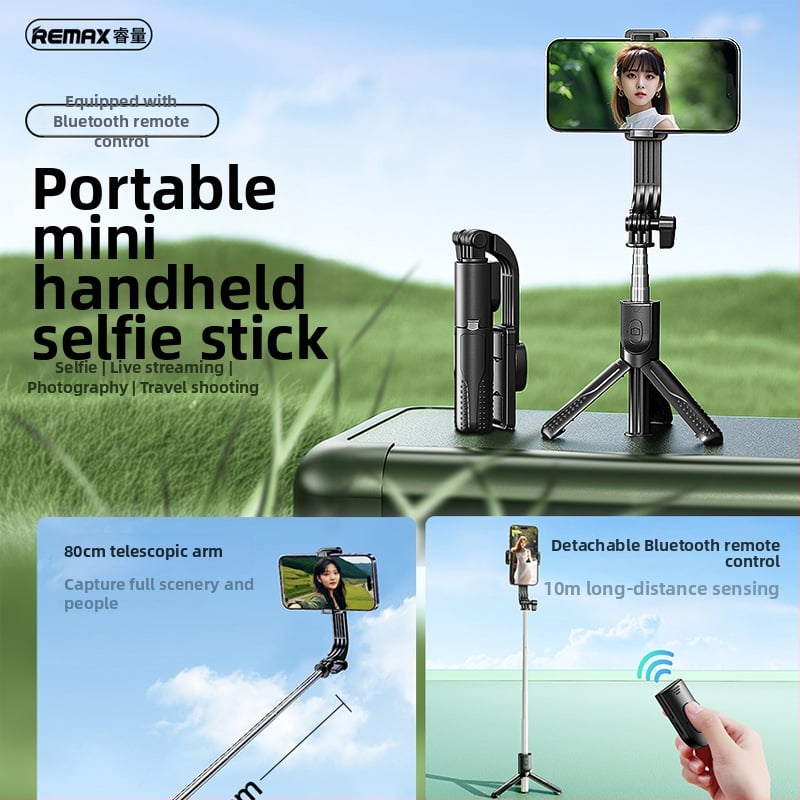 Remax Bluetooth Selfie Lazdelė Telefonui su Belaidžiu Nuotolininku, Lauko Rankinis Stovas, Plastikinė Konstrukcija