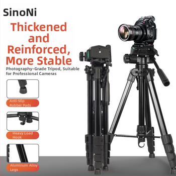 Sinoni 3605 5-segmentu statīvs ar 3D PTZ, alumīnija sakausējums + ABS, ātrās atbrīvošanas plāksne, 5 kg slodze, galda statīvs mobilajai tiešraidei