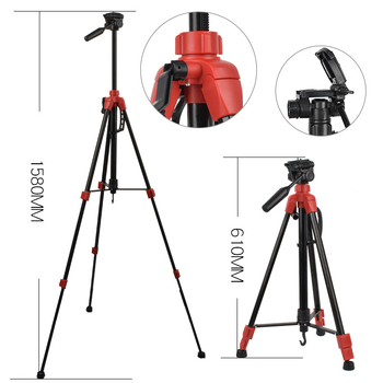 Τρίποδο κάμερας με 3D γιμπαλ, 3 τμήματα, αλουμινίου κράμα, φορτίο 2–5 κιλά, βάση γρήγορης απελευθέρωσης
