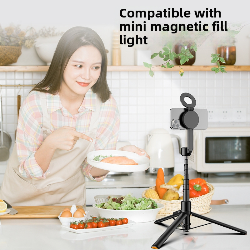 Magnetický selfie stick s trojnožkou pre telefón, Bluetooth, diaľkové ovládanie súčasťou, prispôsobiteľný, prenosný, rozťahovací