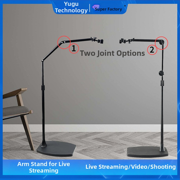 Mobiliojo telefono laikiklis tiesioginiam transliavimui, grindinis laikiklis viršutinei transliacijai, 360° pasukimas, lydinio konstrukcija