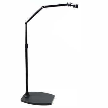 Стойка за мобилен телефон за стрийминг на живо, подова стойка за надвиснено заснемане, въртяща се на 360°, алуминиева конструкция