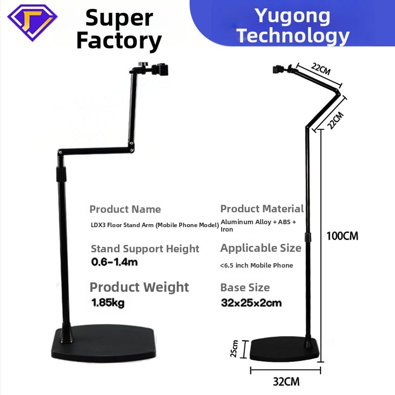 Držiak na mobilný telefón pre živé vysielanie, podstavný stojan na zhora, 360° otáčanie, zliatina