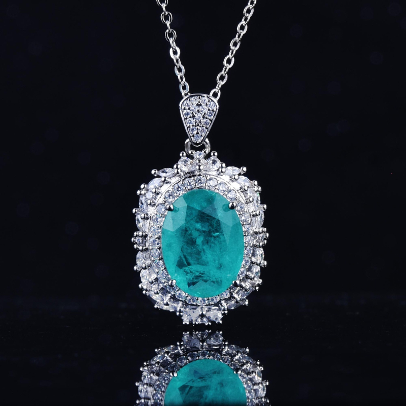 Paraiba imitacijos juvelyrinių rinkinių komplektas: varinės pagrindas, deimantinė apdirbimas, auskarai ir apyrankė su vandens bangos grandine, įterptos mišrių akmenų inkrustacijos (Meilė / Vandens lašai / Varpas)