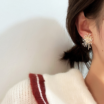 RONERAI Geometrické kovové náušnice, elektroplátované