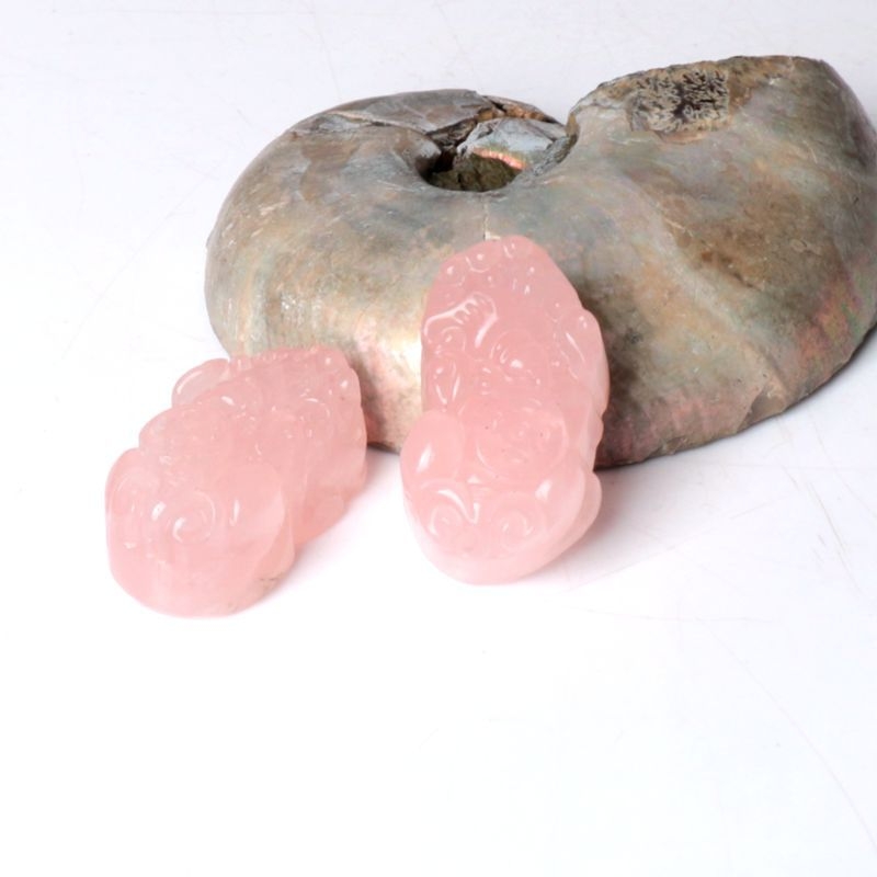 Krištolo karolė su pakabuku — gyvūnų formos kabantis papuošalas, graviravimas ir poliravimas, natūralus akmuo, VVS skaidrumas, pritaikoma privata etiketė