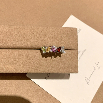 Nastaviteľný prsteň, striebro 925, tvar slzy, kryštálové vsadenie, kamene v tvare hrušky 3x5 mm