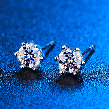 Stud fülbevalók: 925-ös ezüst Moissanittel, hatszögű rögzítés, egyszerű geometri design nőknek (Anyag: 925 ezüst; Kő: Moissanit; Rögzítés: Hatszög; Stílus: Egyszerű; Tisztaság: 92,5%)